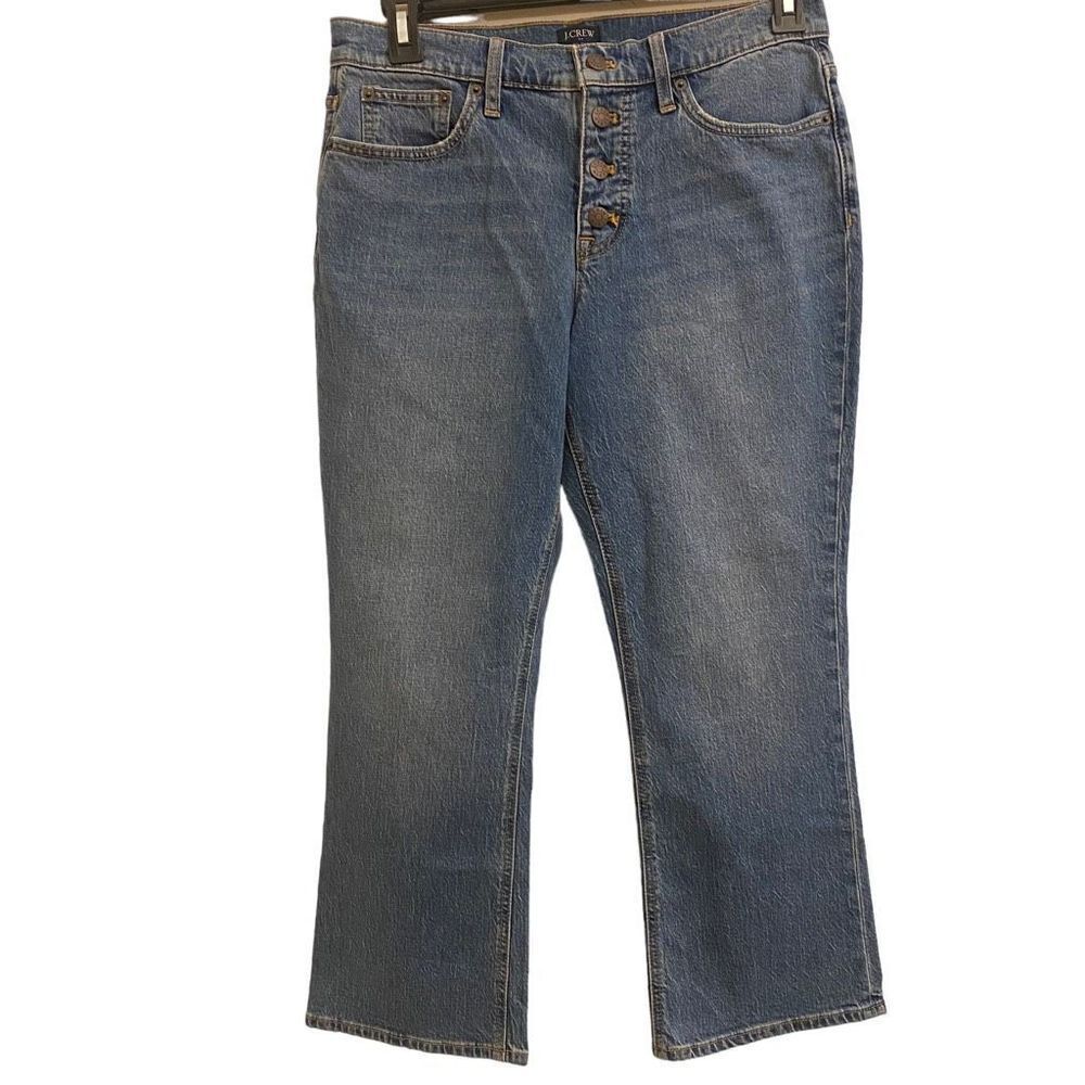 J. Crew Mid Rise Flare Crop Button‎ Fly Jeans Size 29
